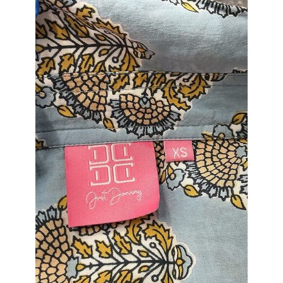 just darviny Charlotte Bahama Block Print Collared Shirt Dress Pearl Buttons XS - Picture 4 of 5